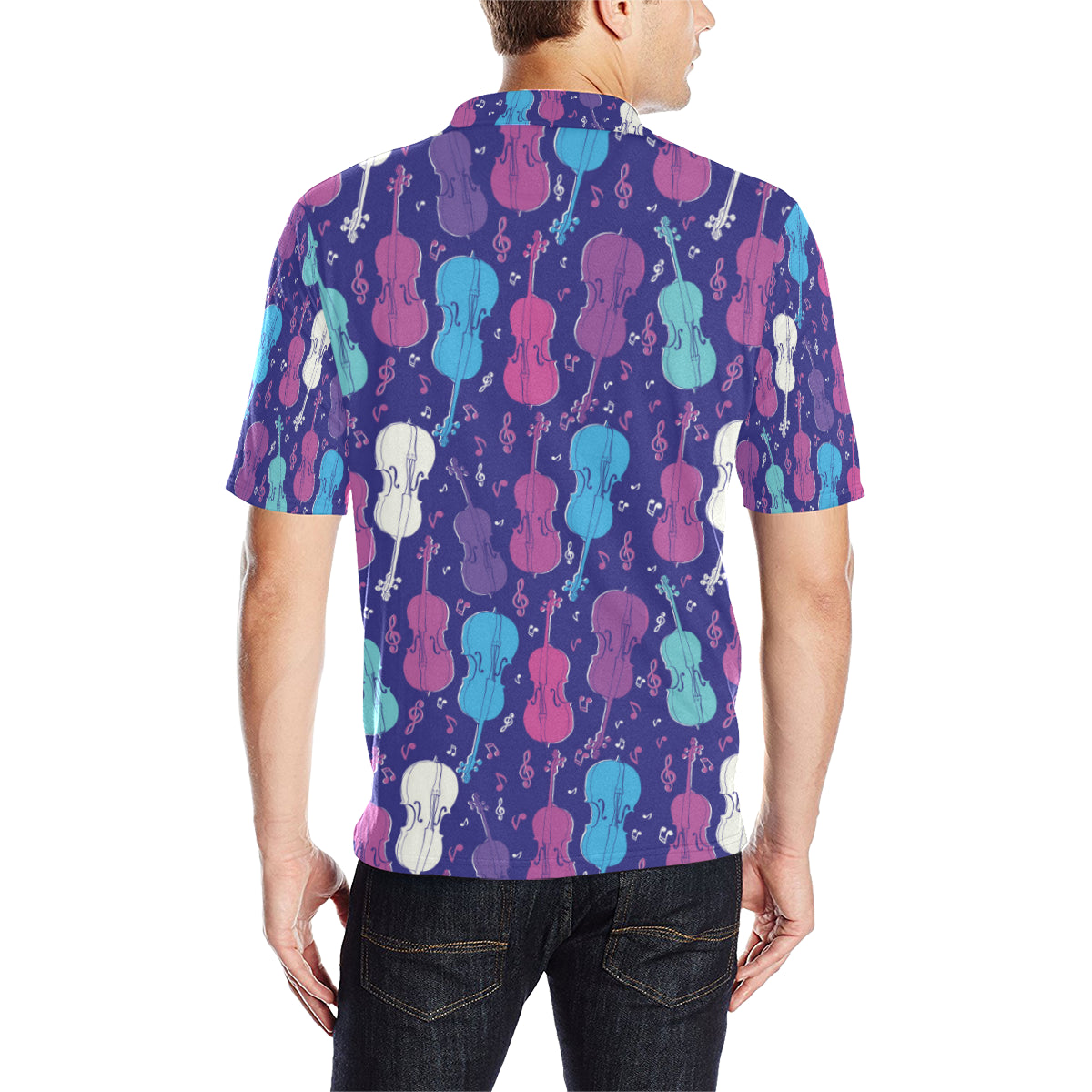 Cello Pattern Print Design 01 Men Polo Shirt