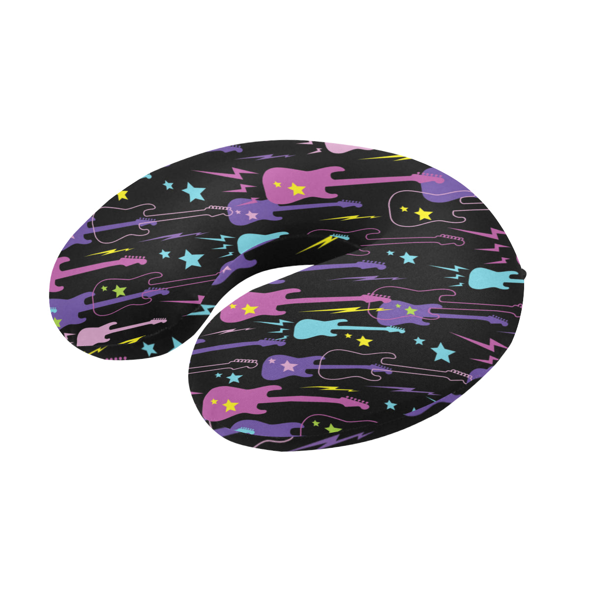 Electric Guitar Pattern Print Design 02 U-Shaped Travel Neck Pillow