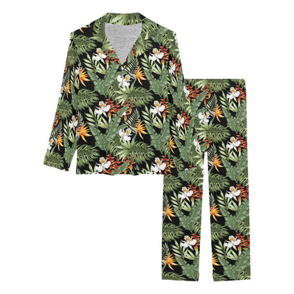 Bird Of Paradise Pattern Print Design 02 Women's Long Pajama Set