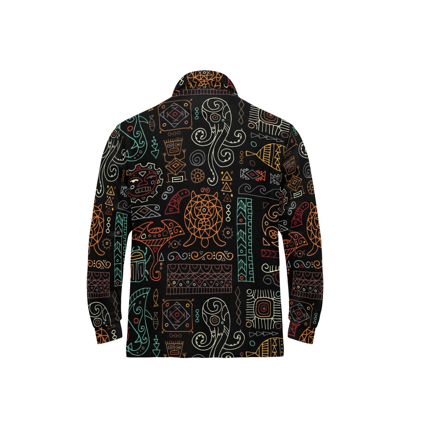 Polynesian Pattern Print Design A04 Long Sleeve Polo Shirt For Men's