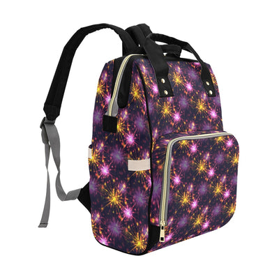 Firework Print Design LKS303 Diaper Bag Backpack