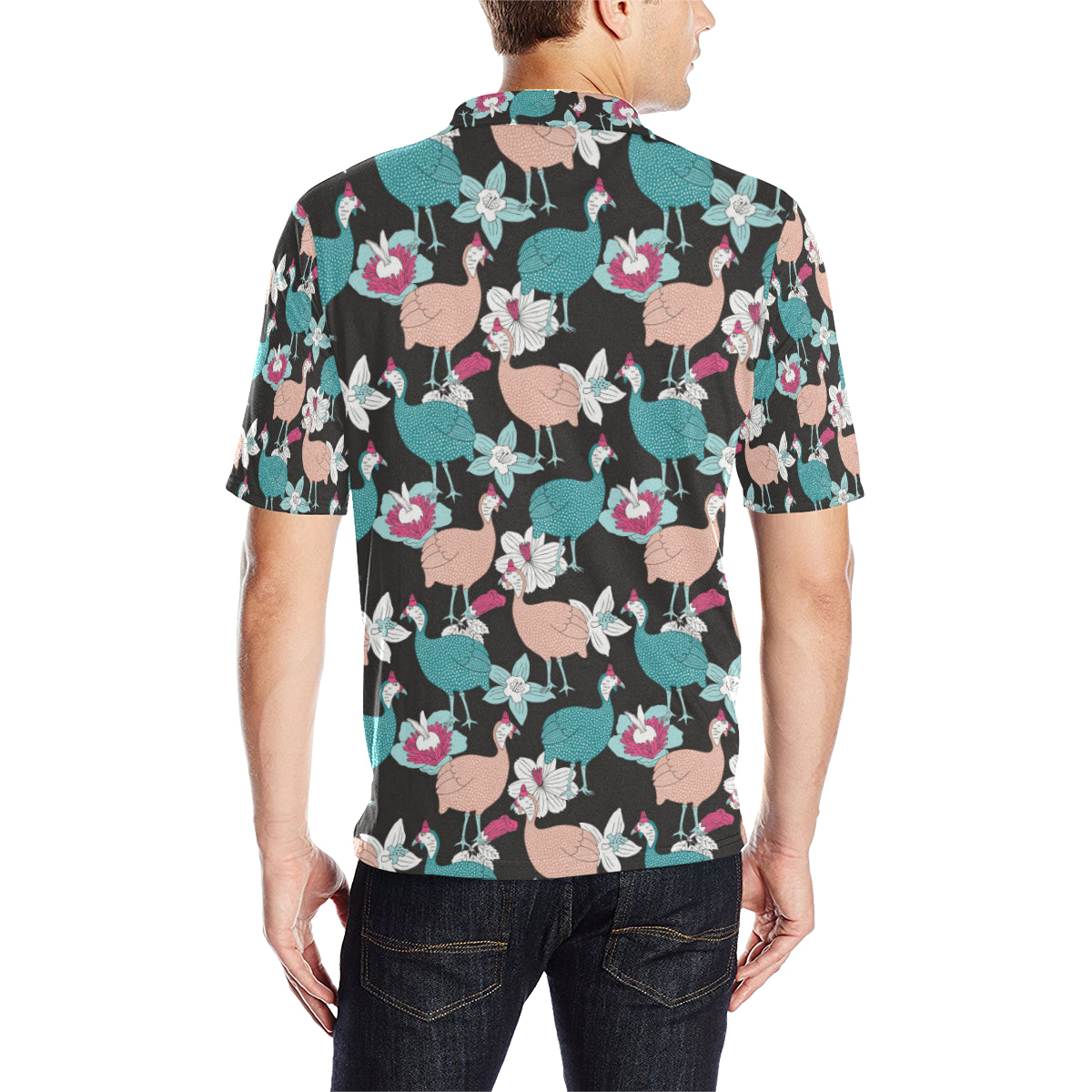 Guinea Fowl Pattern Print Design 03 Men Polo Shirt