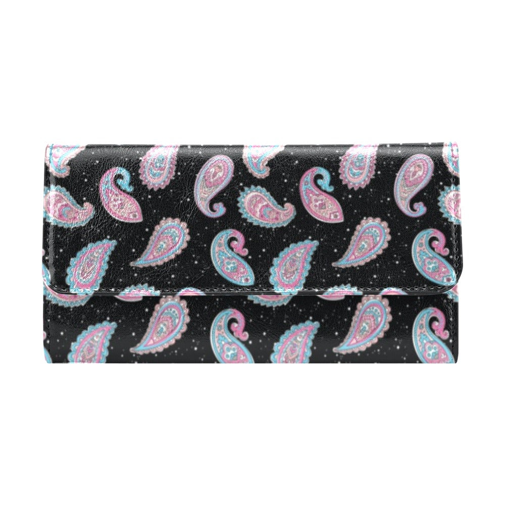 Paisley Pink Design Mandala Print Women's Trifold Wallet