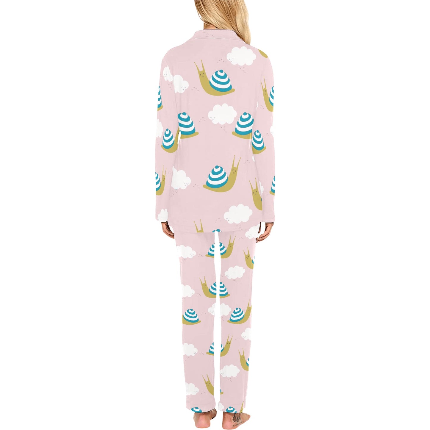 Snail Pattern Print Design 02 Women's Long Pajama Set