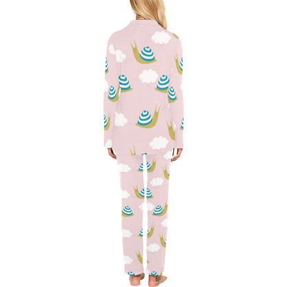 Snail Pattern Print Design 02 Women's Long Pajama Set