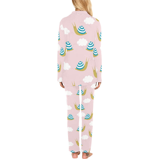 Snail Pattern Print Design 02 Women's Long Pajama Set