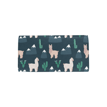 Llama Pattern Print Design 06 Women's Trifold Wallet