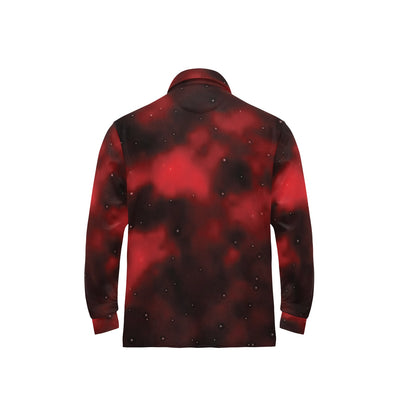 Nebula Pattern Print Design A03 Long Sleeve Polo Shirt For Men's