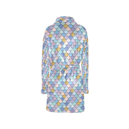 Mermaid Scales Pattern Print Design 05 Women's Fleece Robe