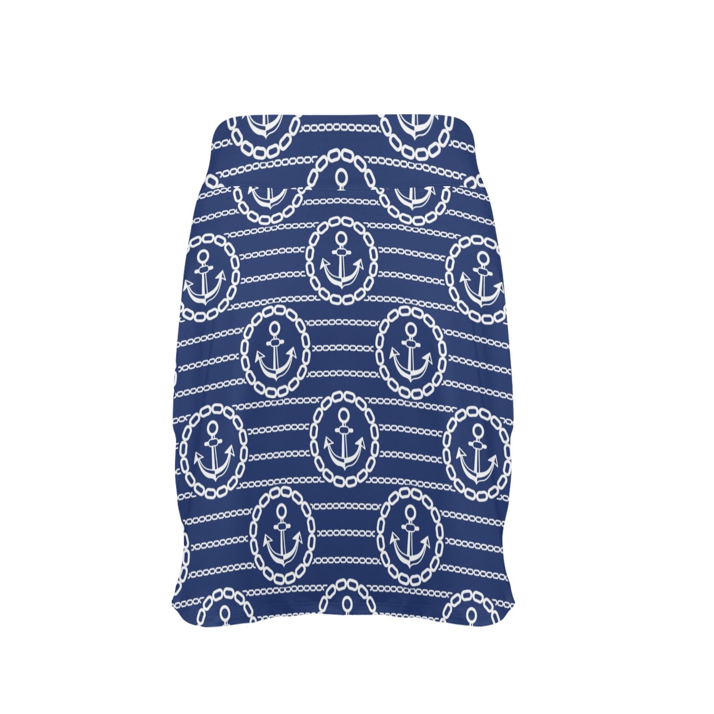 Anchor Stripe Pattern 17" Golf & Pickleball Skort with Pockets