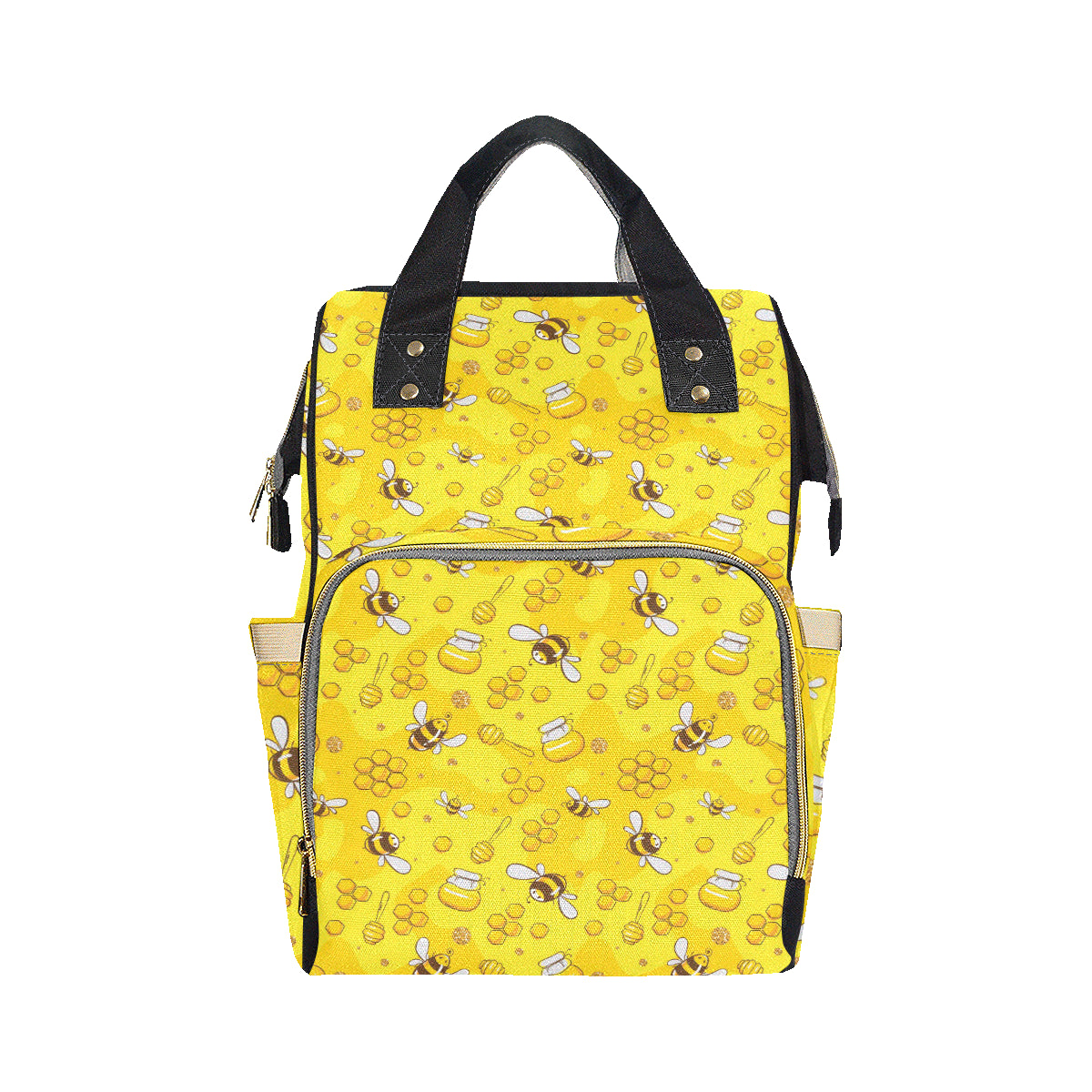 Bee Pattern Print Design BEE01 Diaper Bag Backpack