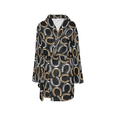 Horseshoe Print Design LKS305 Women's Fleece Robe