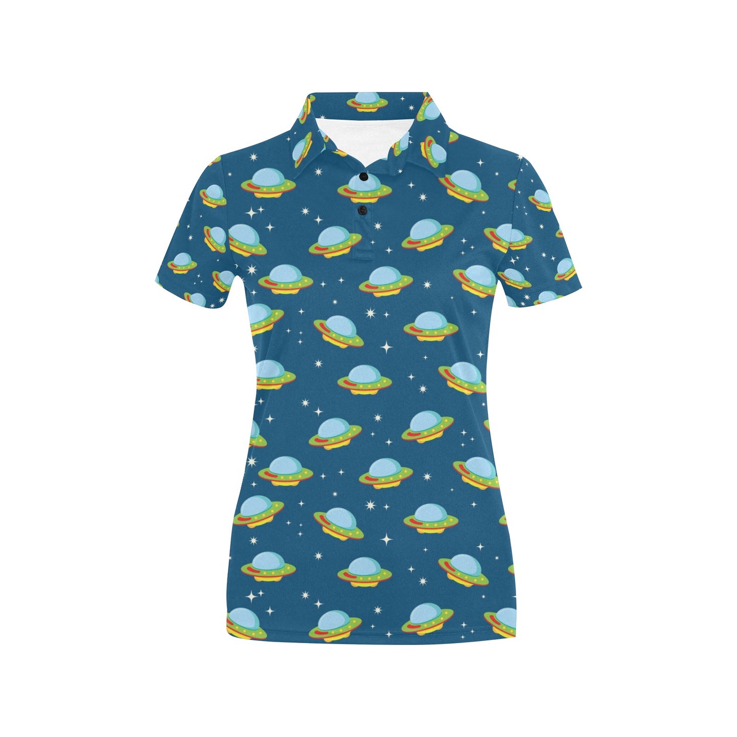 UFO Print Design LKS305 Women's Polo Shirt