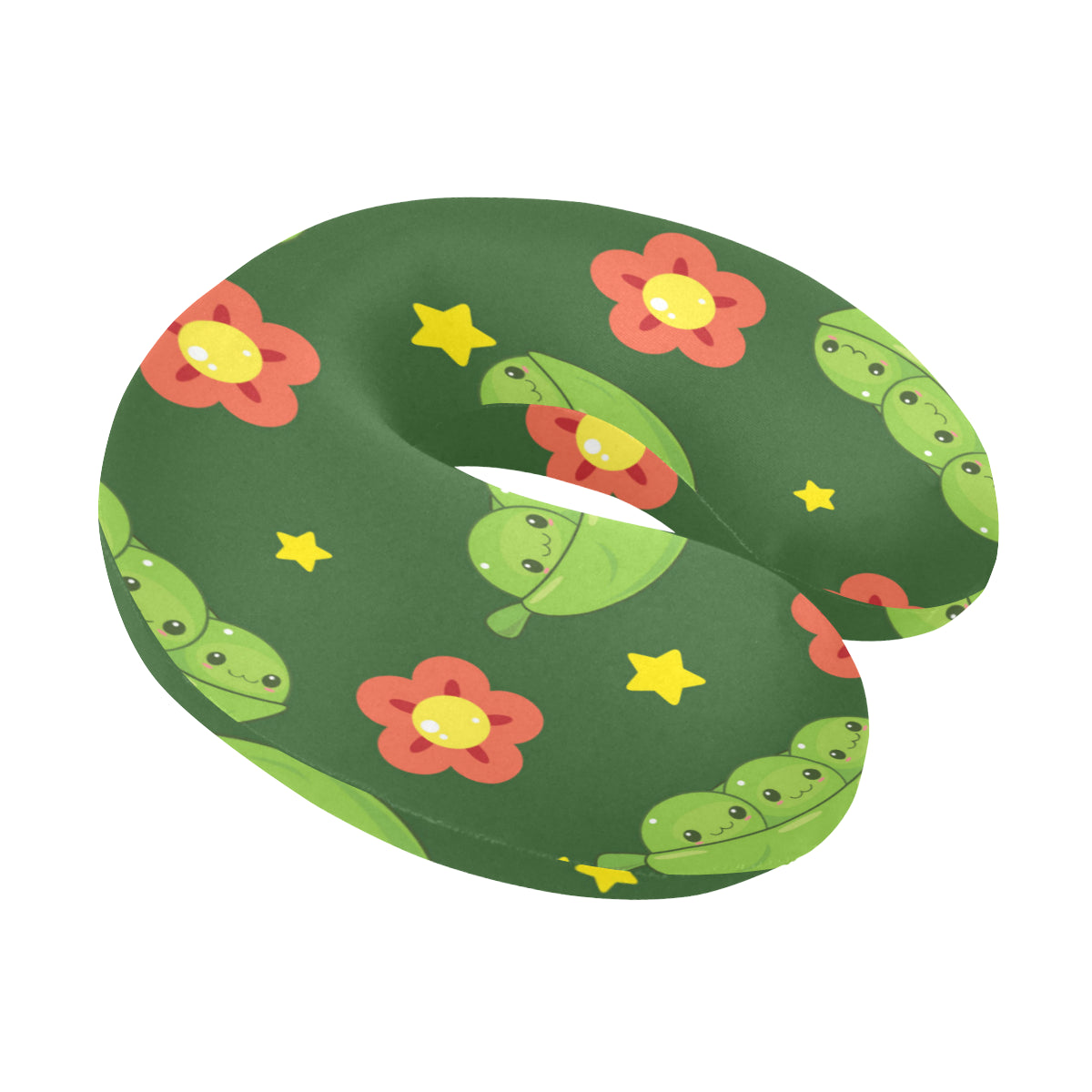 Peas Pattern Print Design A01 U-Shaped Travel Neck Pillow
