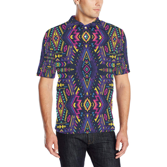 Aztec Pattern Print Design 07 Men Polo Shirt