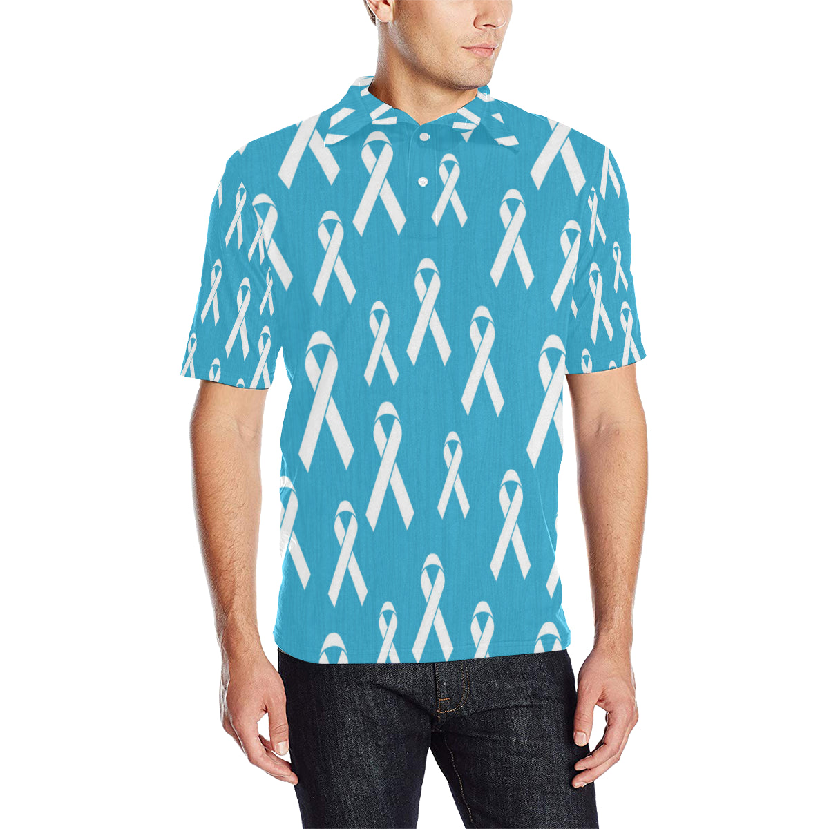 Liver cancer Pattern Print Design 01 Men Polo Shirt