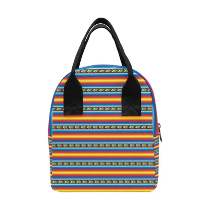 Mexican Blanket ZigZag Print Pattern Insulated Lunch Bag