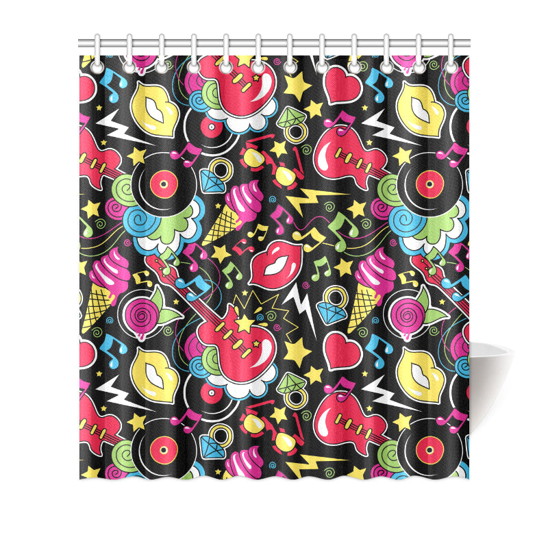Pop Art Pattern Print Design A04 Shower Curtain