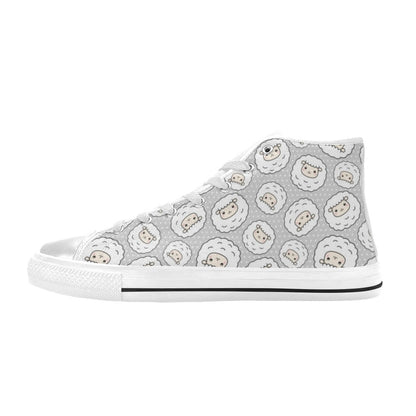 Sheep Print Design LKS401 Men's High Top Canvas Shoes