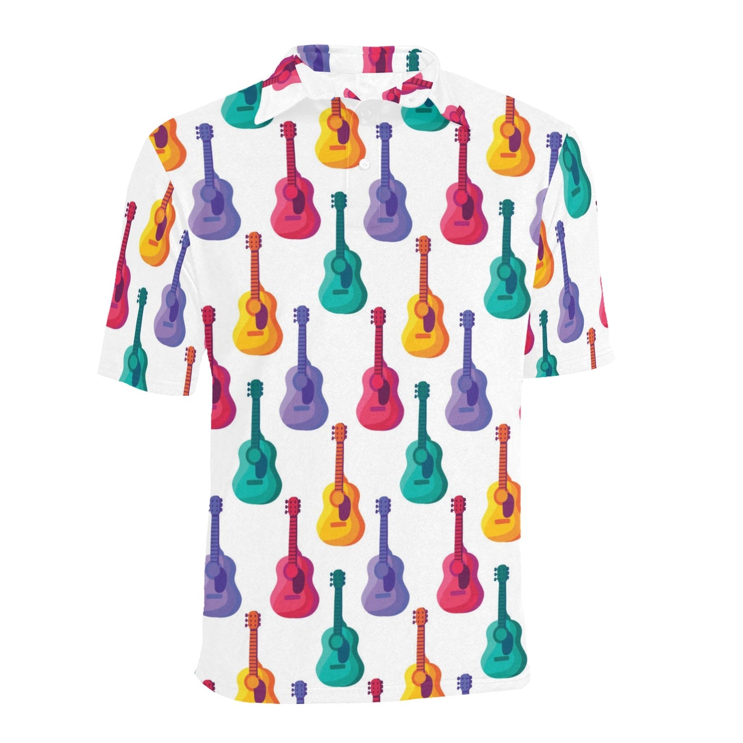 Acoustic Guitar Print Design LKS406 Men Polo Shirt