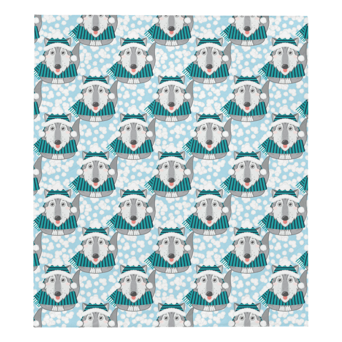 Alaskan Malamute Pattern Print Design 01 Premium Quilt