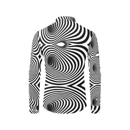 Vortex Print Design LKS303 Men's Long Sleeve Dress Shirt