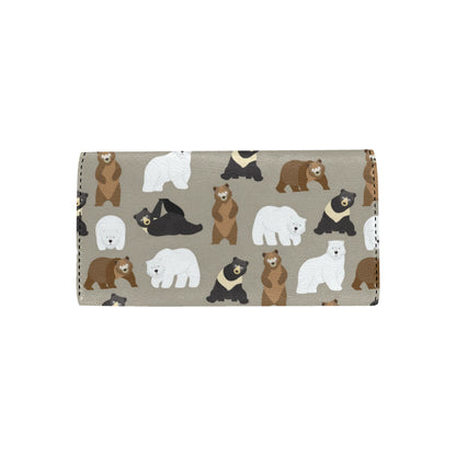 Bear Pattern Print Design BE03 Women's Trifold Wallet