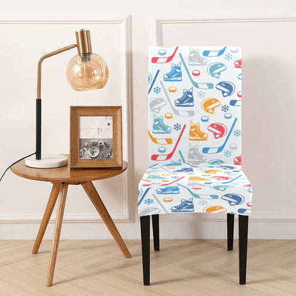 Hockey Equipment Print Design LKS301 Dining Chair Slipcover