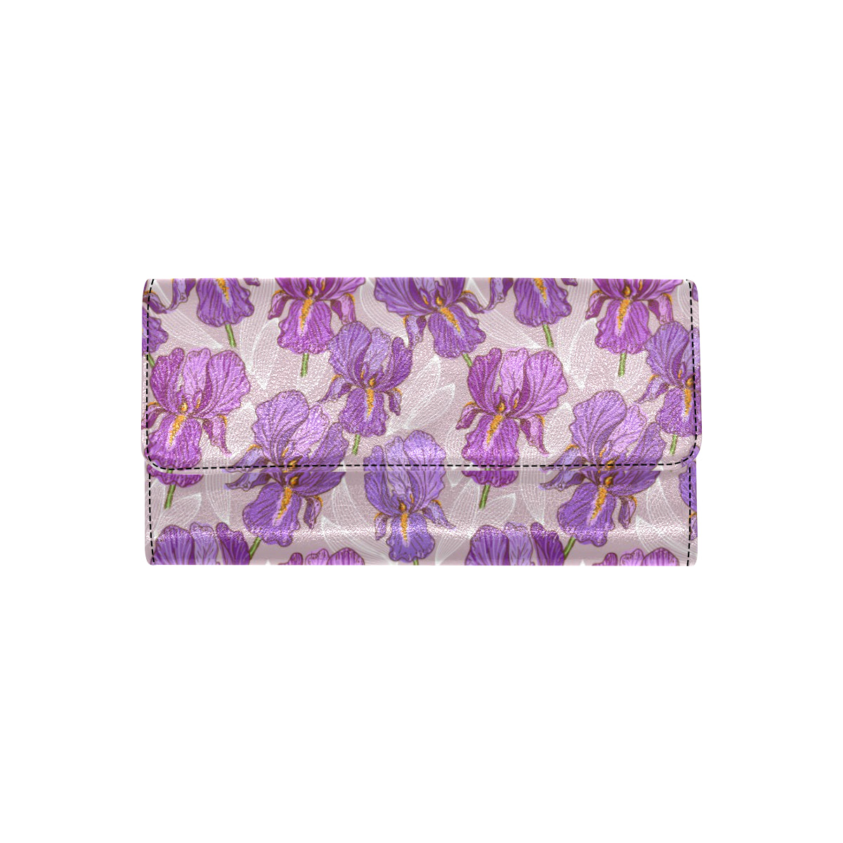 Iris Pattern Print Design IR05 Women's Trifold Wallet