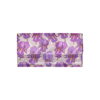 Iris Pattern Print Design IR05 Women's Trifold Wallet