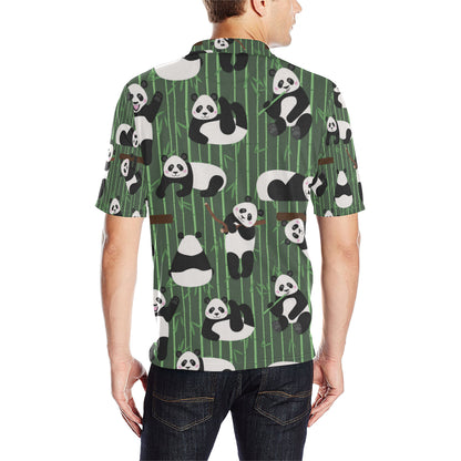 Panda Pattern Print Design A04 Men Polo Shirt
