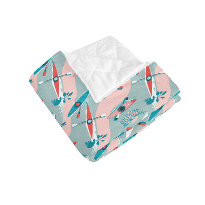 Kayak Pattern Print Design 05 Premium Quilt