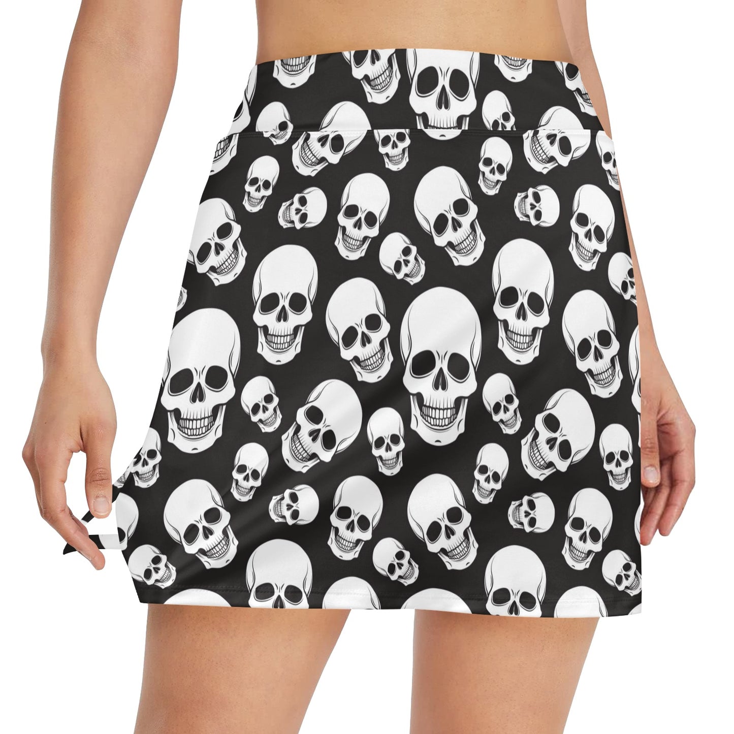 Skull Print Design LKS301 17" Golf & Pickleball Skort with Pockets