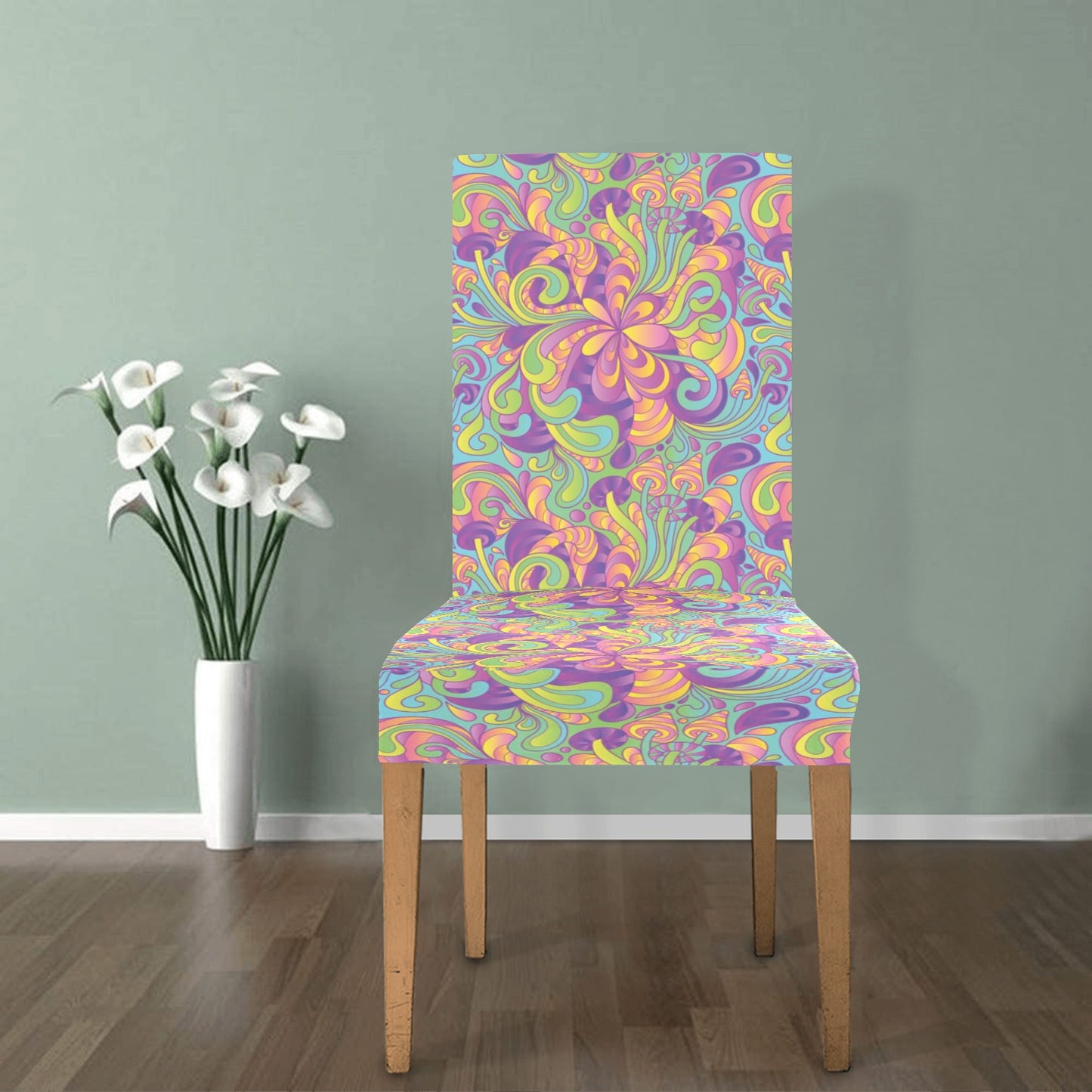 Trippy Print Design LKS306 Dining Chair Slipcover