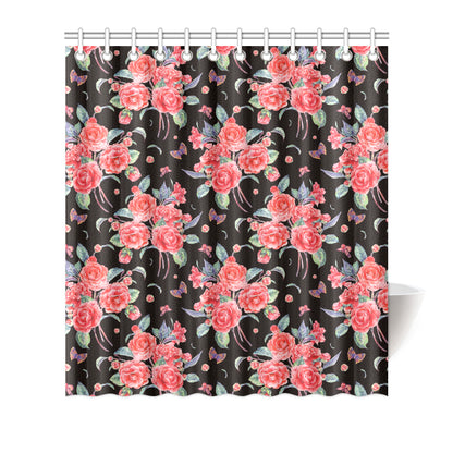 Camellia Pattern Print Design CM03 Shower Curtain