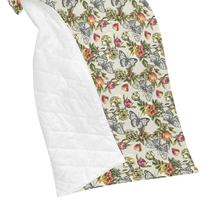 Butterfly Flower Pattern Print Design 06 Premium Quilt