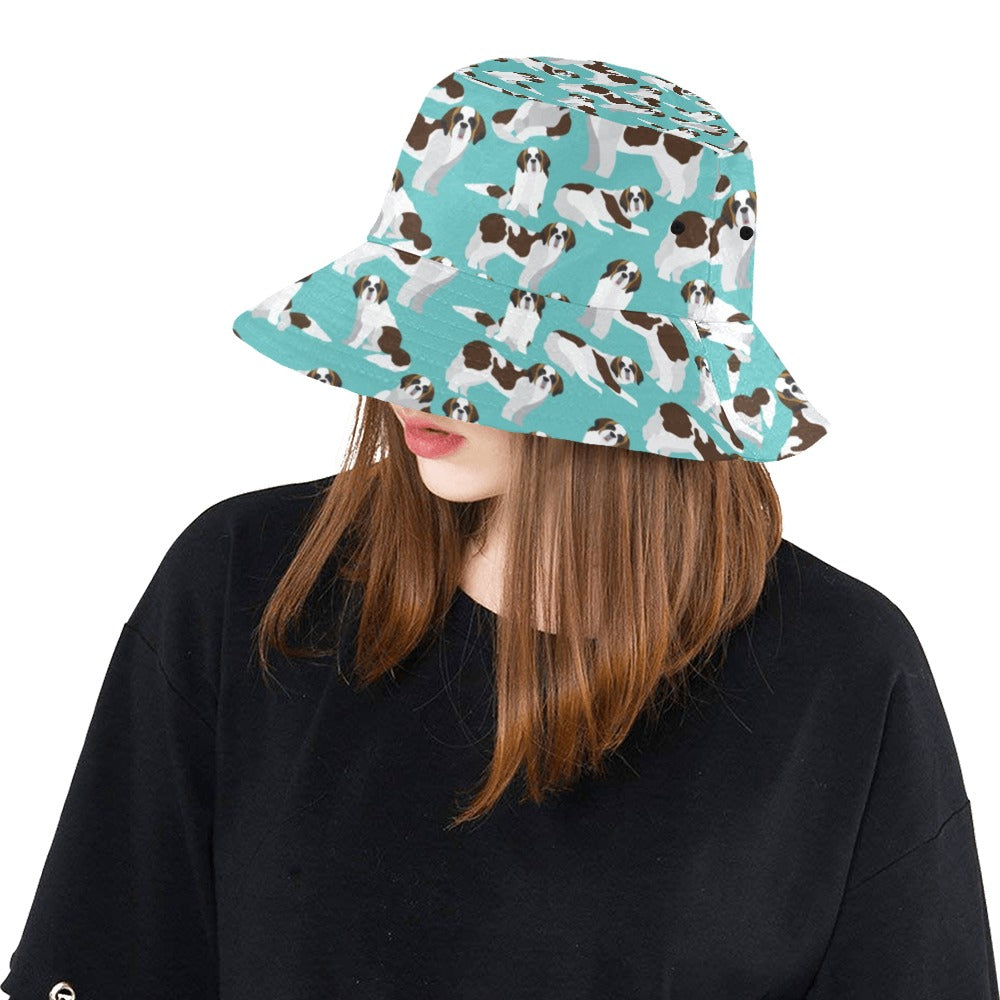 St Bernards Print Design LKS302 Unisex Bucket Hat