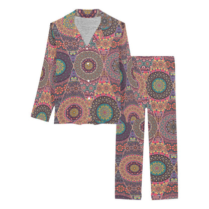 Bohemian Pattern Print Design 07 Women's Long Pajama Set