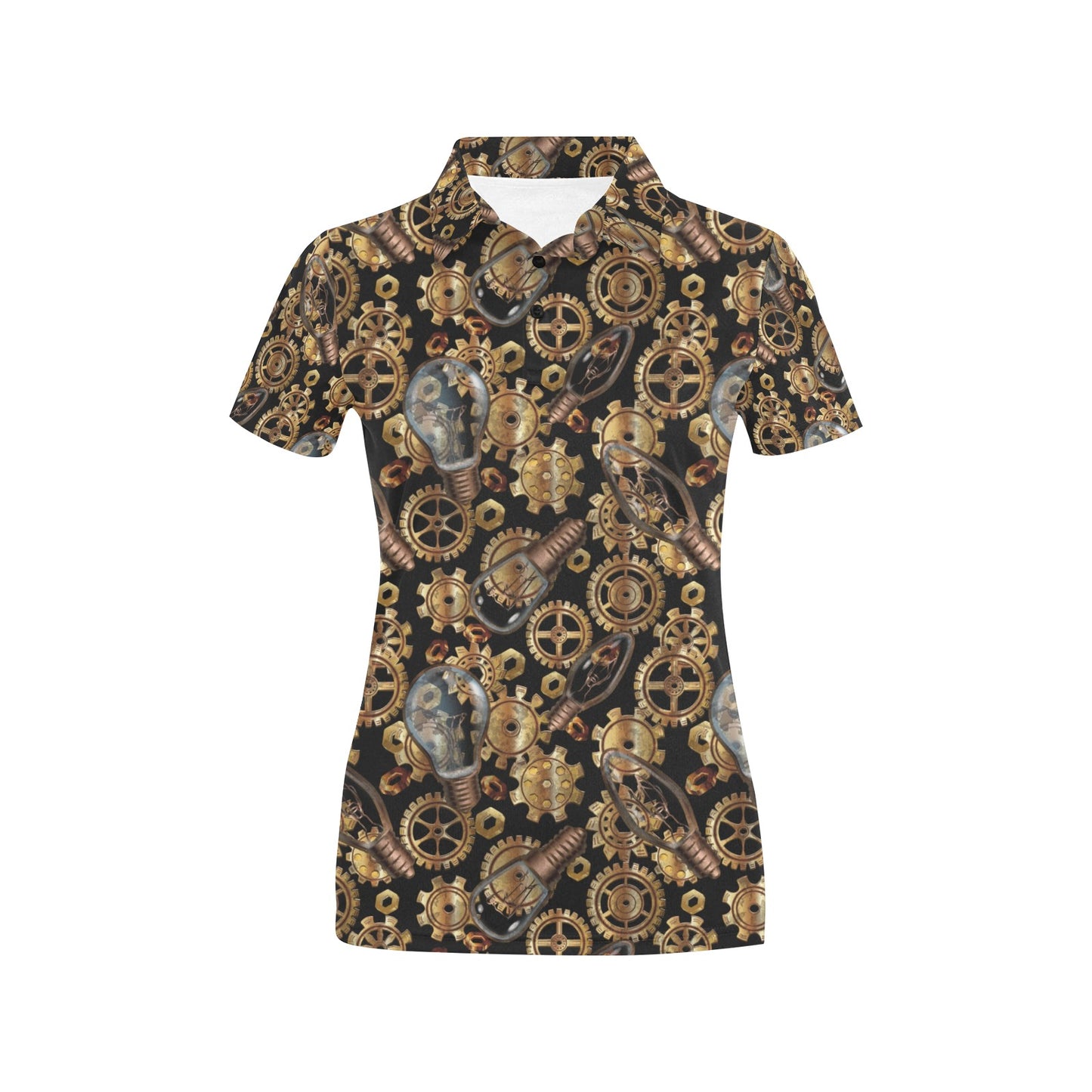 Steampunk Lightbulb Print Design LKS304 Women's Polo Shirt
