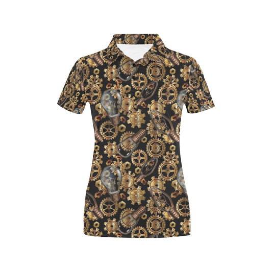 Steampunk Lightbulb Print Design LKS304 Women's Polo Shirt