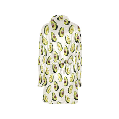 Avocado Pattern Print Design 01 Women's Fleece Robe