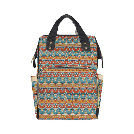 Kente Print African Design Themed Diaper Bag Backpack