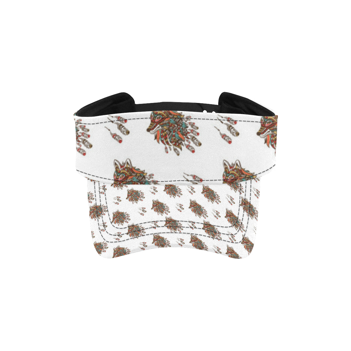 Aztec Wolf Pattern Print Design 02 Unisex Sun Visor