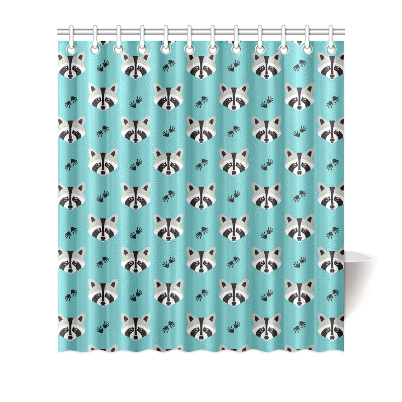 Raccoon Pattern Print Design A01 Shower Curtain