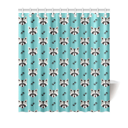 Raccoon Pattern Print Design A01 Shower Curtain