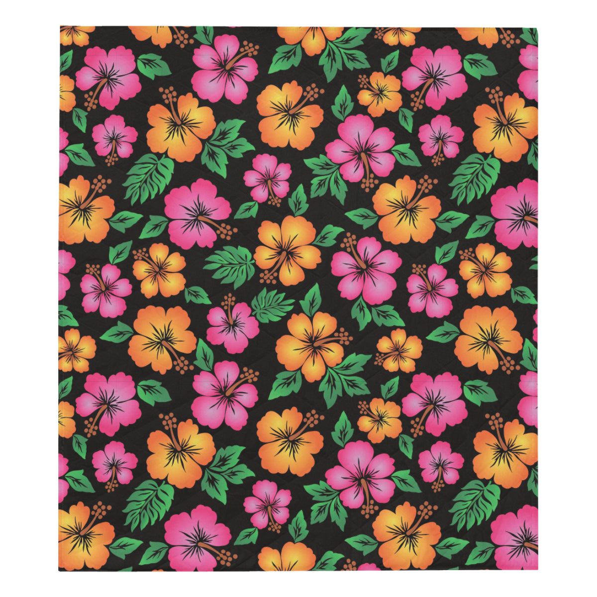 Hibiscus Pattern Print Design HB029 Premium Quilt
