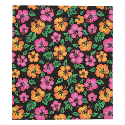 Hibiscus Pattern Print Design HB029 Premium Quilt