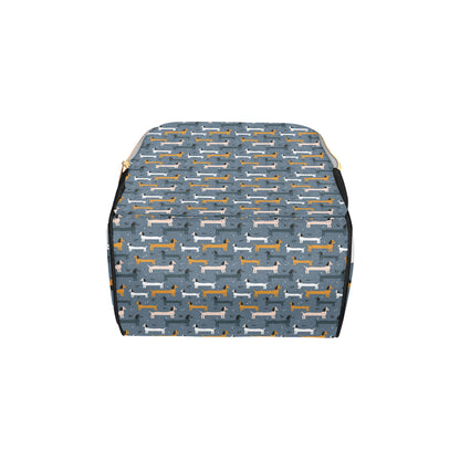 Dachshund Pattern Print Design 012 Diaper Bag Backpack