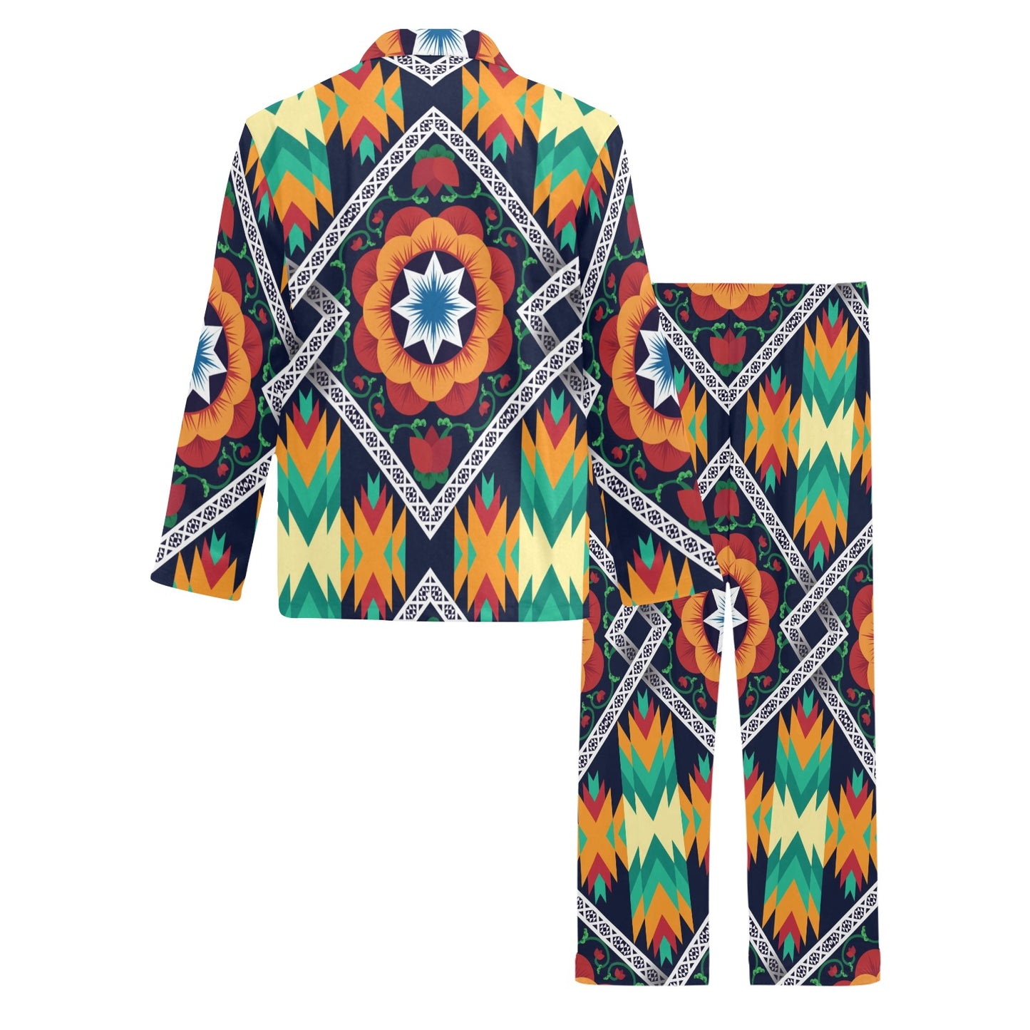 African Kente Men's Long Pajama Set