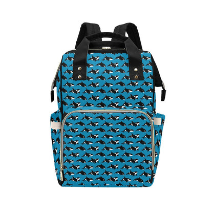 Whale Print Design LKS304 Diaper Bag Backpack